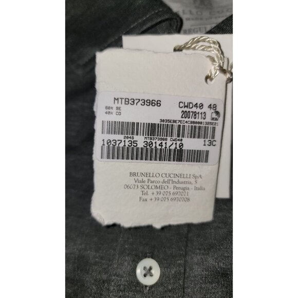 Brunello Cucinelli Layered-Effect Silk-Cotton Polo Shirt – Size 48 – NWT – Fall/ - Picture 5 of 11